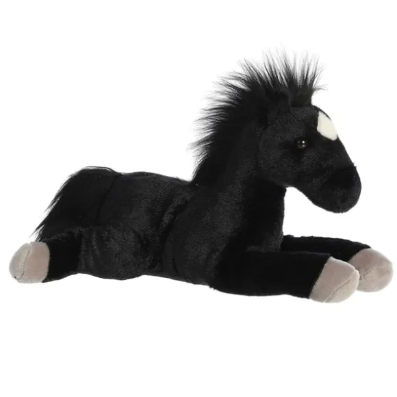 Blackjack The Stuffed 12 Inch Plush Laying Black Horse by Aurora
