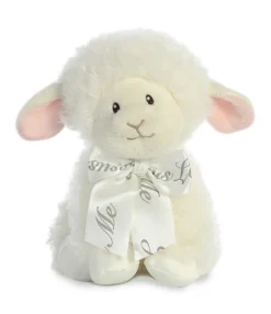 Blessing the Baby Safe Plush Lamb with Jesus Loves Me Bow by Aurora