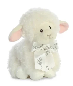 Blessing the Baby Safe Plush Lamb with Jesus Loves Me Bow by Aurora