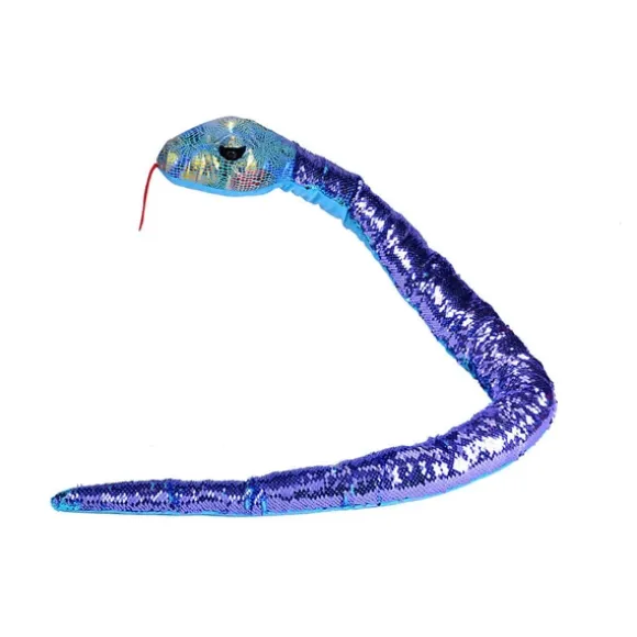 Blue Plush 54 Inch Purple Sequin Snake by Wild Republic
