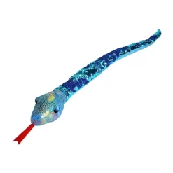 Blue Plush 54 Inch Purple Sequin Snake by Wild Republic