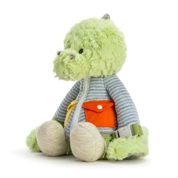Buckle and Snap Buddies Plush Dinosaur Learning Toy by Demdaco