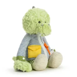 Buckle and Snap Buddies Plush Dinosaur Learning Toy by Demdaco
