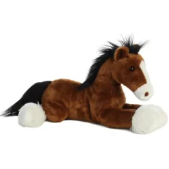 Captain the Stuffed Clydesdale 12 Inch Lying Plush Horse by Aurora