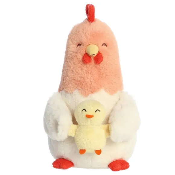 Cluck the Plush Chicken with Plush Cheepy Chick by Ebba