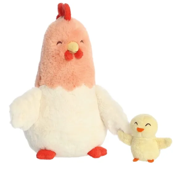 Cluck the Plush Chicken with Plush Cheepy Chick by Ebba