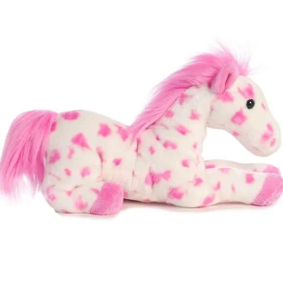 Dolly the Stuffed Pink Spotted Horse Flopsie by Aurora