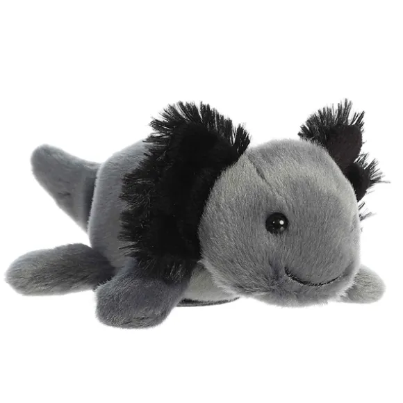 Ebon the Stuffed Black Axolotl Magnetic Shoulderkins Plush by Aurora
