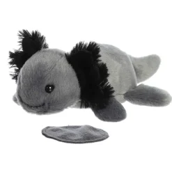 Ebon the Stuffed Black Axolotl Magnetic Shoulderkins Plush by Aurora