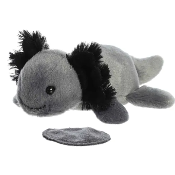 Ebon the Stuffed Black Axolotl Magnetic Shoulderkins Plush by Aurora