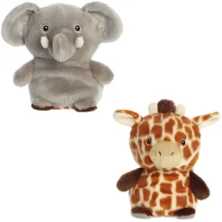 Eco Nation Elephant and Giraffe Reversible Stuffed Animal by Aurora