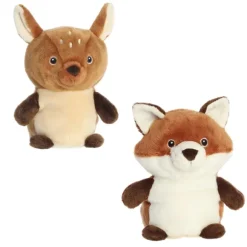 Eco Nation Fawn Deer and Fox Reversible Stuffed Animal by Aurora