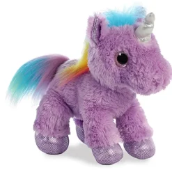 Electra the Stuffed Purple Unicorn with Purple Hooves by Aurora