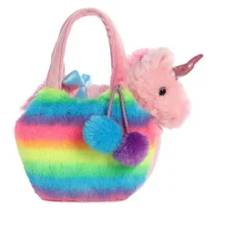 Fancy Pals Plush Pink Unicorn with Rainbow Bag by Aurora
