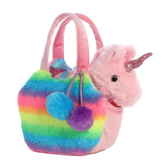 Fancy Pals Plush Pink Unicorn with Rainbow Bag by Aurora