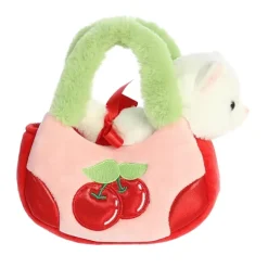Fancy Pals Plush White Kitty with Cherry Bag by Aurora
