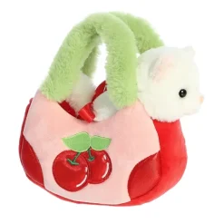 Fancy Pals Plush White Kitty with Cherry Bag by Aurora