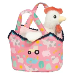 Farm Friends Sassy Sak with Plush White Hen by Douglas