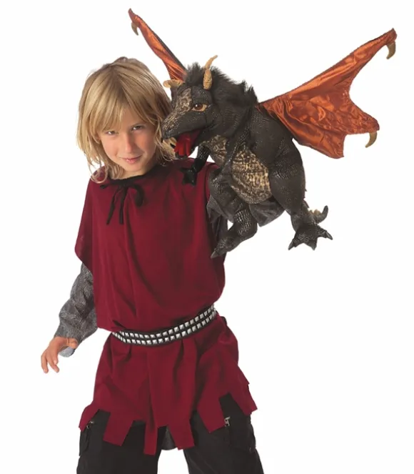 Full Body Black Dragon Puppet by Folkmanis Puppets