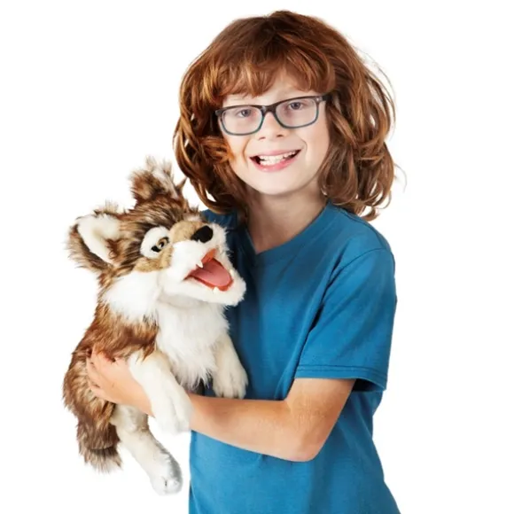 Full Body Gray Wolf Puppet by Folkmanis Puppets