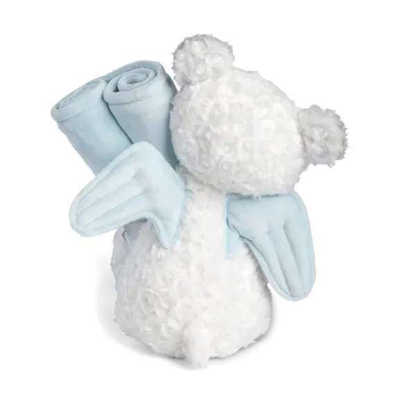Guardian Angel Baby Safe Plush Blue Teddy Bear and Blanket by Demdaco