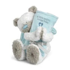 Guardian Angel Baby Safe Plush Blue Teddy Bear and Blanket by Demdaco