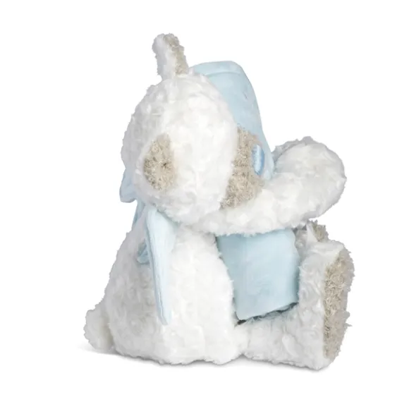 Guardian Angel Baby Safe Plush Blue Teddy Bear and Blanket by Demdaco