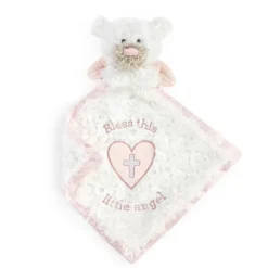Guardian Angel Baby Safe Plush Pink Bear Blankie by Demdaco