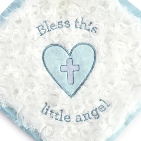 Guardian Angel Baby Safe Plush Blue Bear Blankie by Demdaco