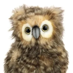Handcrafted 9 Inch Lifelike Baby Brown Owl Stuffed Animal by Hansa