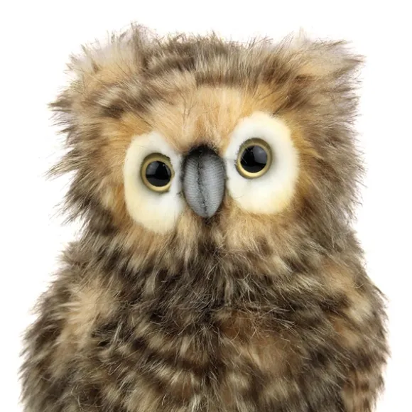 Handcrafted 9 Inch Lifelike Baby Brown Owl Stuffed Animal by Hansa