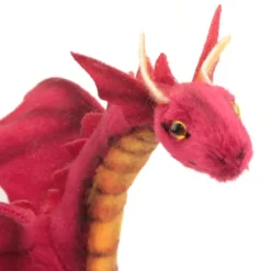 Handcrafted 12 Inch Lifelike Baby Red Dragon Stuffed Animal by Hansa