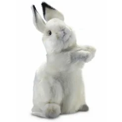 Handcrafted 13 Inch Lifelike Baby White Bunny Stuffed Animal by Hansa