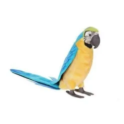 Handcrafted 29 Inch Lifelike Blue and Gold Macaw Stuffed Animal by Hansa