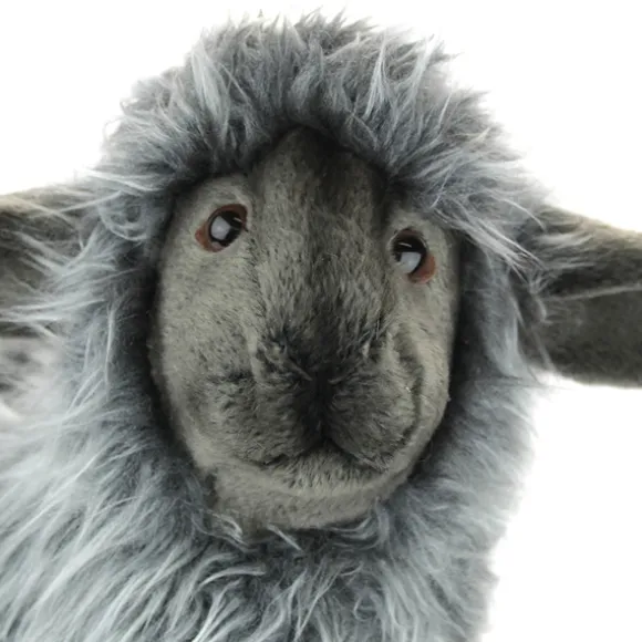 Handcrafted 14 Inch Lifelike Black Sheep Stuffed Animal by Hansa
