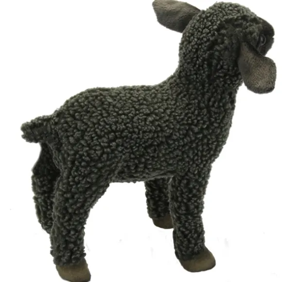 Handcrafted 12 Inch Lifelike Black Lamb Stuffed Animal by Hansa