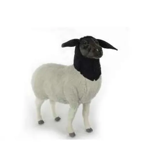 Handcrafted 29 Inch Lifelike Black and White Sheep Stuffed Animal by Hansa