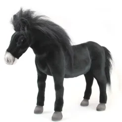 Handcrafted 18 Inch Lifelike Black Horse Stuffed Animal by Hansa