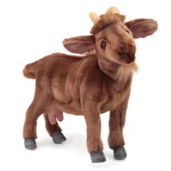 Handcrafted 13 Inch Lifelike Brown Goat Stuffed Animal by Hansa