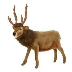 Handcrafted 20 Inch Lifelike Brown Reindeer Stuffed Animal by Hansa