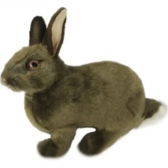 Handcrafted 13 Inch Lifelike Brown Rabbit Stuffed Animal by Hansa
