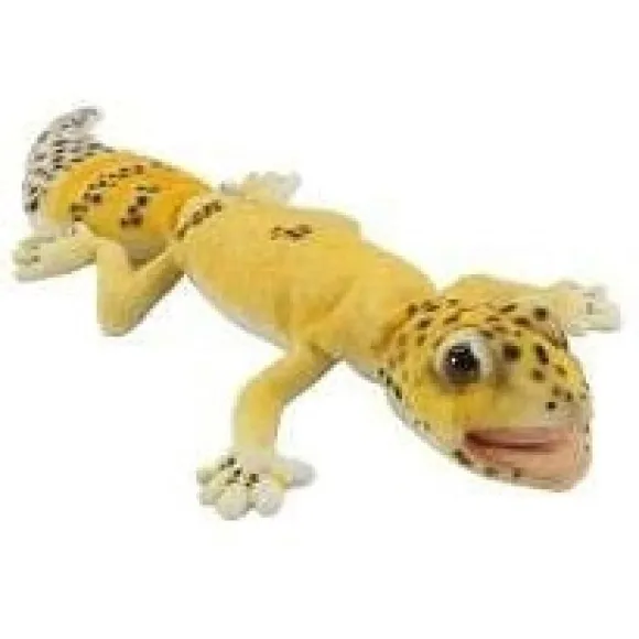 Handcrafted 10 Inch Lifelike Carrot-tailed Leopard Gecko Stuffed Animal by Hansa