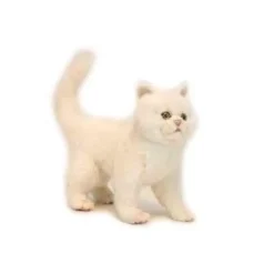 Handcrafted 11.5 Inch Lifelike Cream Kitten Stuffed Animal by Hansa