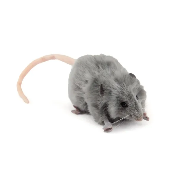 Handcrafted 5 Inch Lifelike Gray Rat Stuffed Animal by Hansa