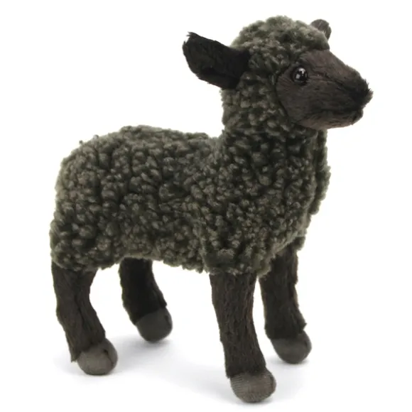 Handcrafted 7 Inch Lifelike Little Black Lamb Stuffed Animal by Hansa