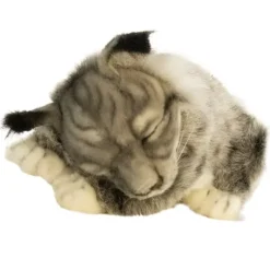 Handcrafted 11 Inch Lifelike Lying Baby Lynx Stuffed Animal by Hansa