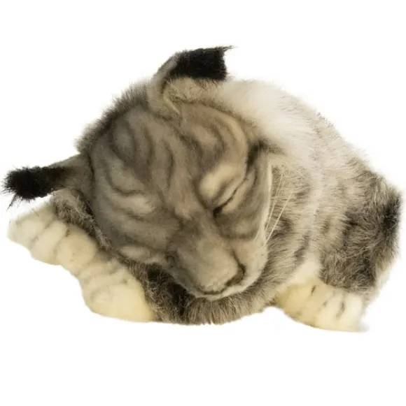 Handcrafted 11 Inch Lifelike Lying Baby Lynx Stuffed Animal by Hansa