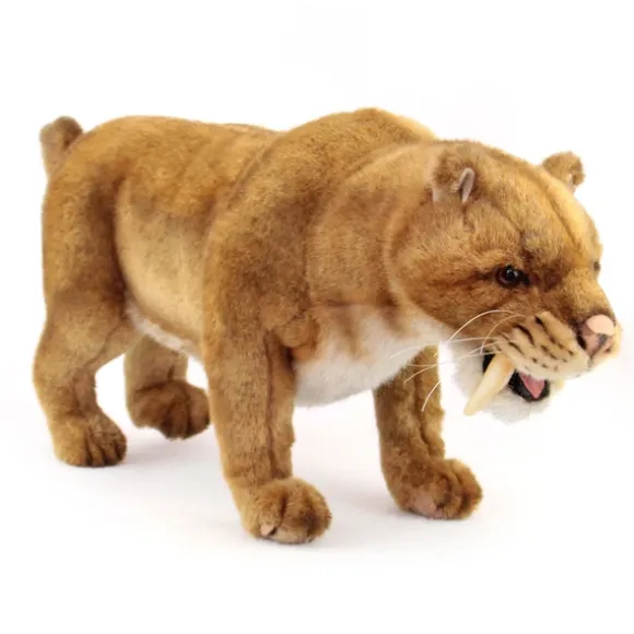Handcrafted 18 Inch Lifelike Saber Tooth Tiger Stuffed Animal by Hansa