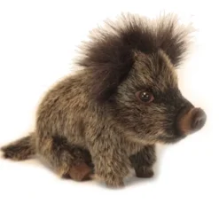 Handcrafted 8 Inch Lifelike Seated Baby Boar Stuffed Animal by Hansa
