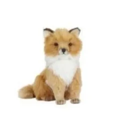 Handcrafted 9 Inch Lifelike Sitting Fox Stuffed Animal by Hansa